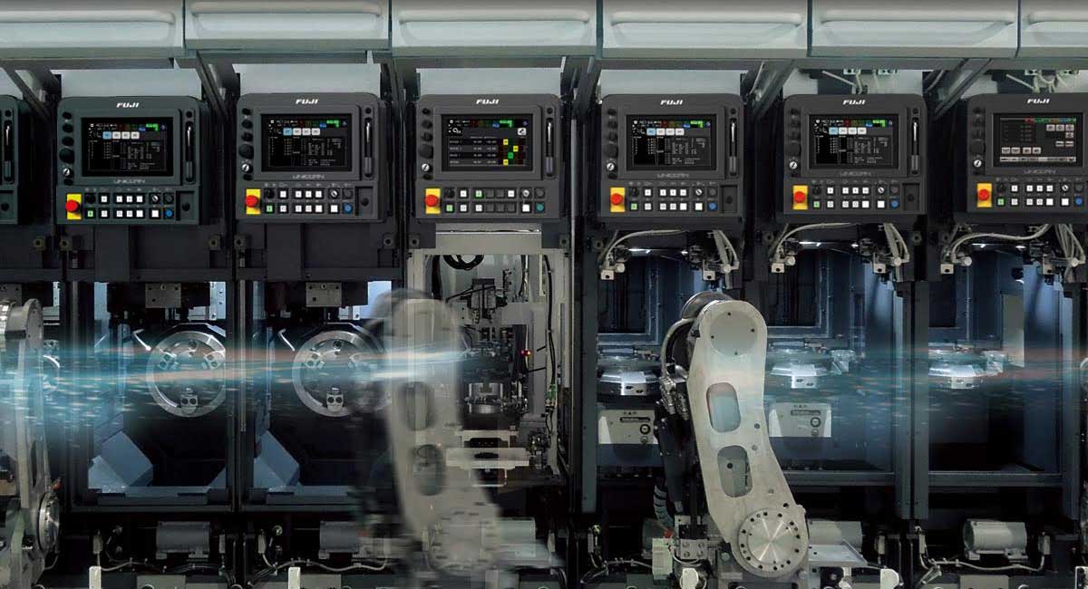 Fuji DLFn Modular Machine lined up with control panels
